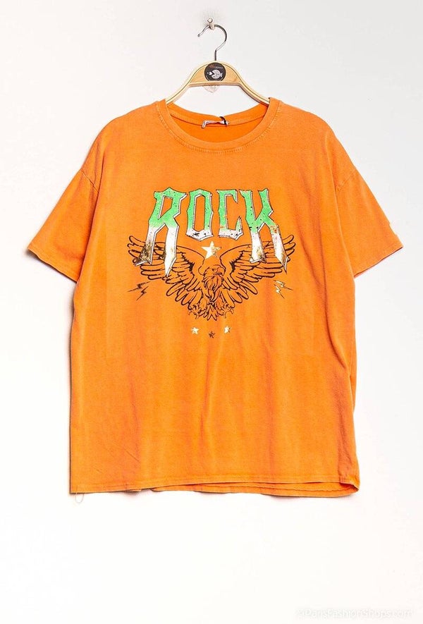 T-shirt adelaar 'Rock' oranje onesize