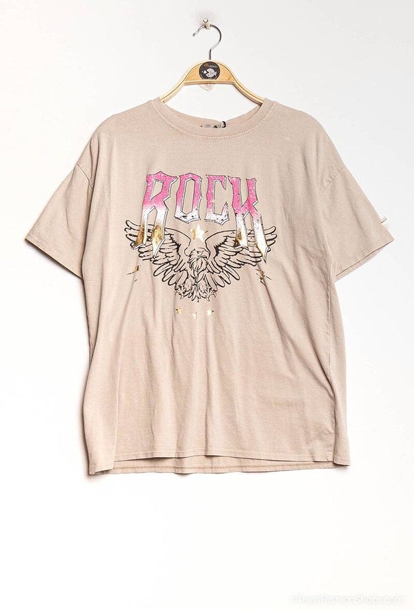 T-shirt adelaar 'Rock' beige onesize