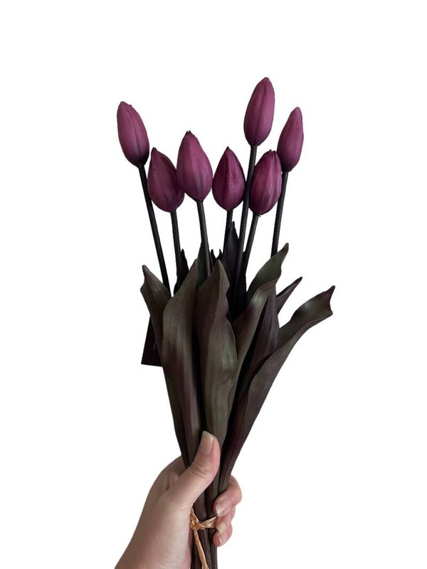 Kunstbloemen | Kunsttulpen | Tulpen | Real Touch | Roze | 7 stuks