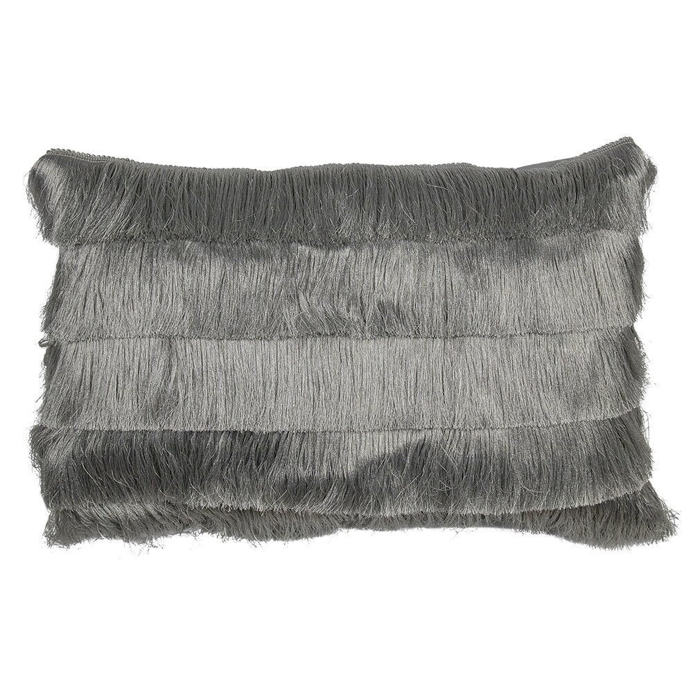 Kussen | Zilver | Franjes | Mars&More | Polyester | 40x60cm