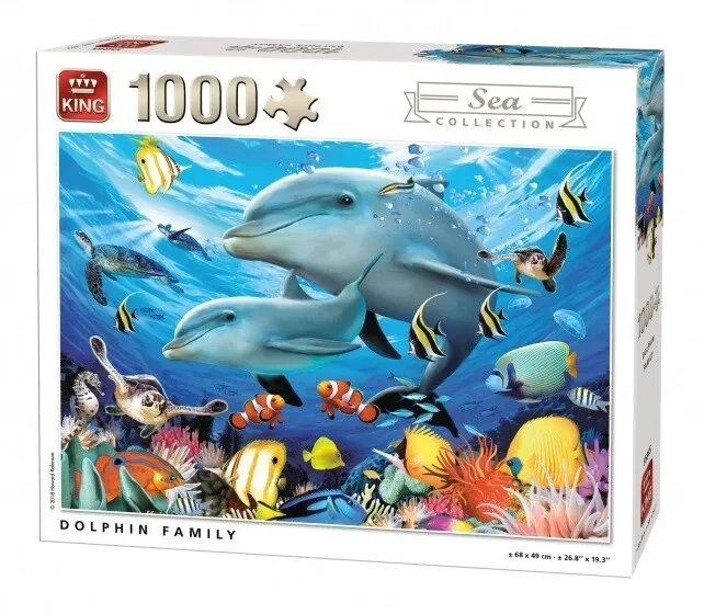 Puzzel 'Dolphin Family' met dolfijnen en vissen