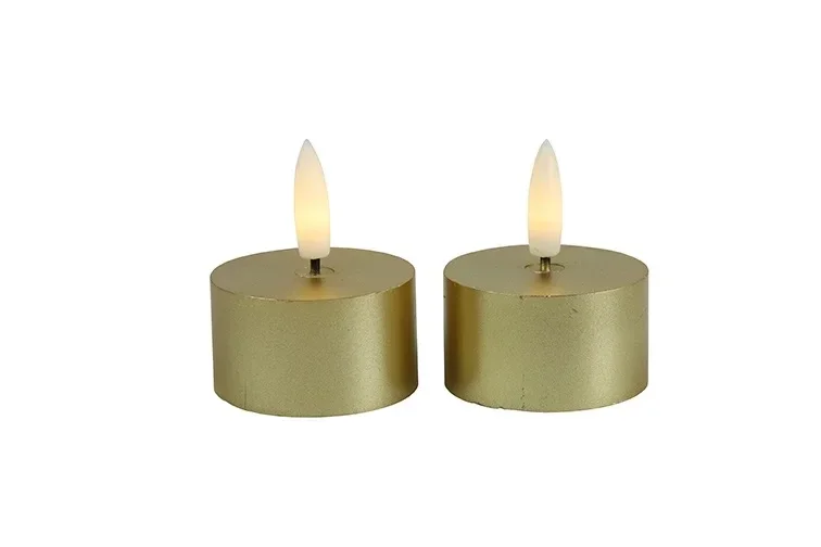 LED kaars | Waxinelicht | Goud | Wax | Countryfield | 2 stuks