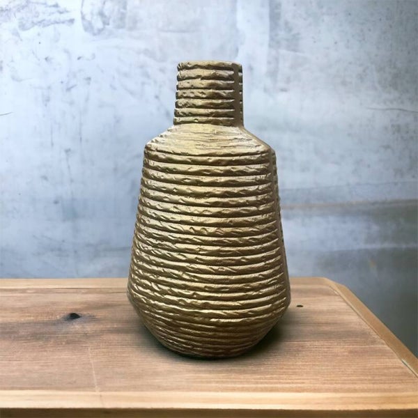 Colmore vaas geribbeld goud