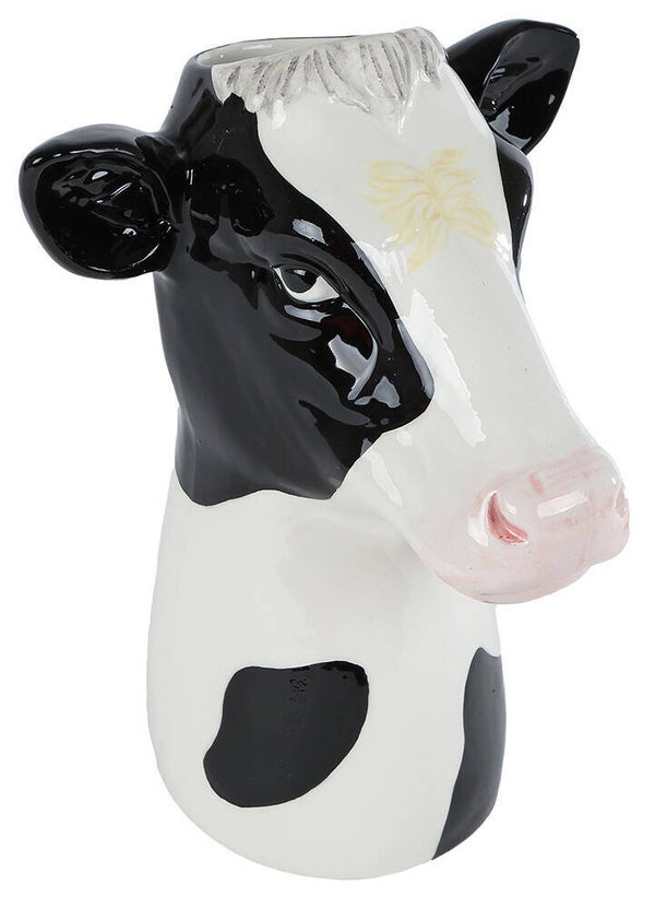 Vaas Koe – Aardewerk – 24 cm Hoog | Unieke Koeienvaas – Krokomingo