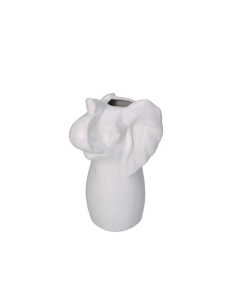 Vaas | Olifant | Wit | 22cm