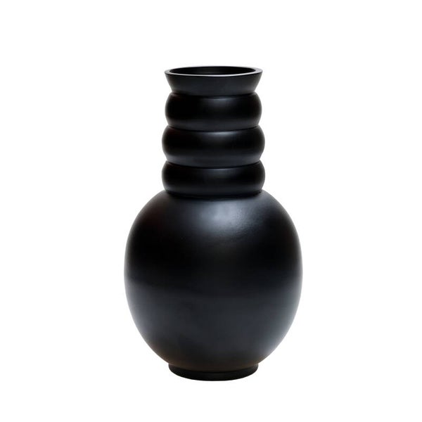 Vaas | Zwart | Amarga | Vase the World | Metaal | 14x14x25cm