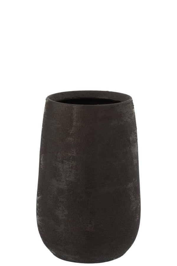 Vaas | Zwart | Ruw | Keramiek | J-line | 19x19x31cm