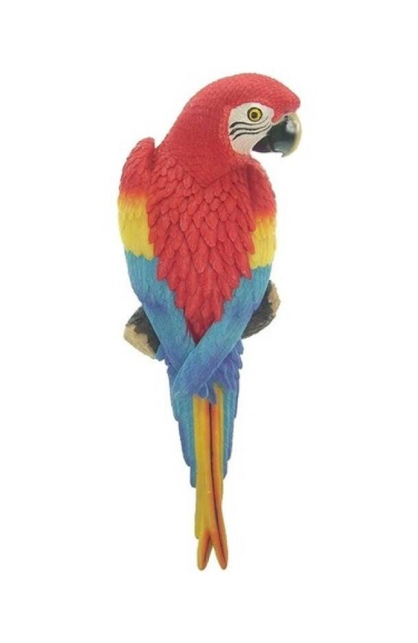 Wanddecoratie | Wandhanger | Papegaai | Polystone | 11x7x31cm