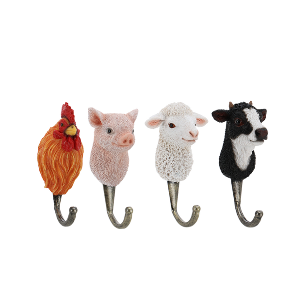 Wandhaak Boerderijdier – 4 Varianten Beschikbaar
