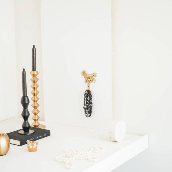 Wandhaak | Leeuw | Goud | Housevitamin | Aluminium | 3,5x9,5x12cm