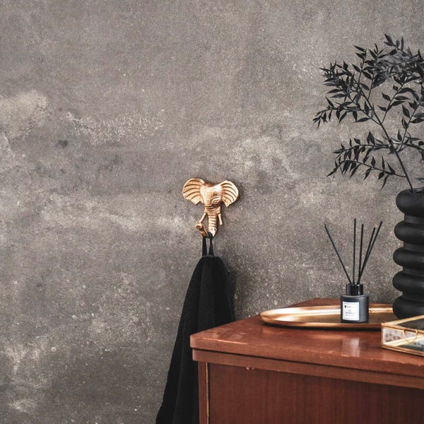 Wandhaak | Olifant | Goud | Housevitamin | Messing | 13x12x7cm