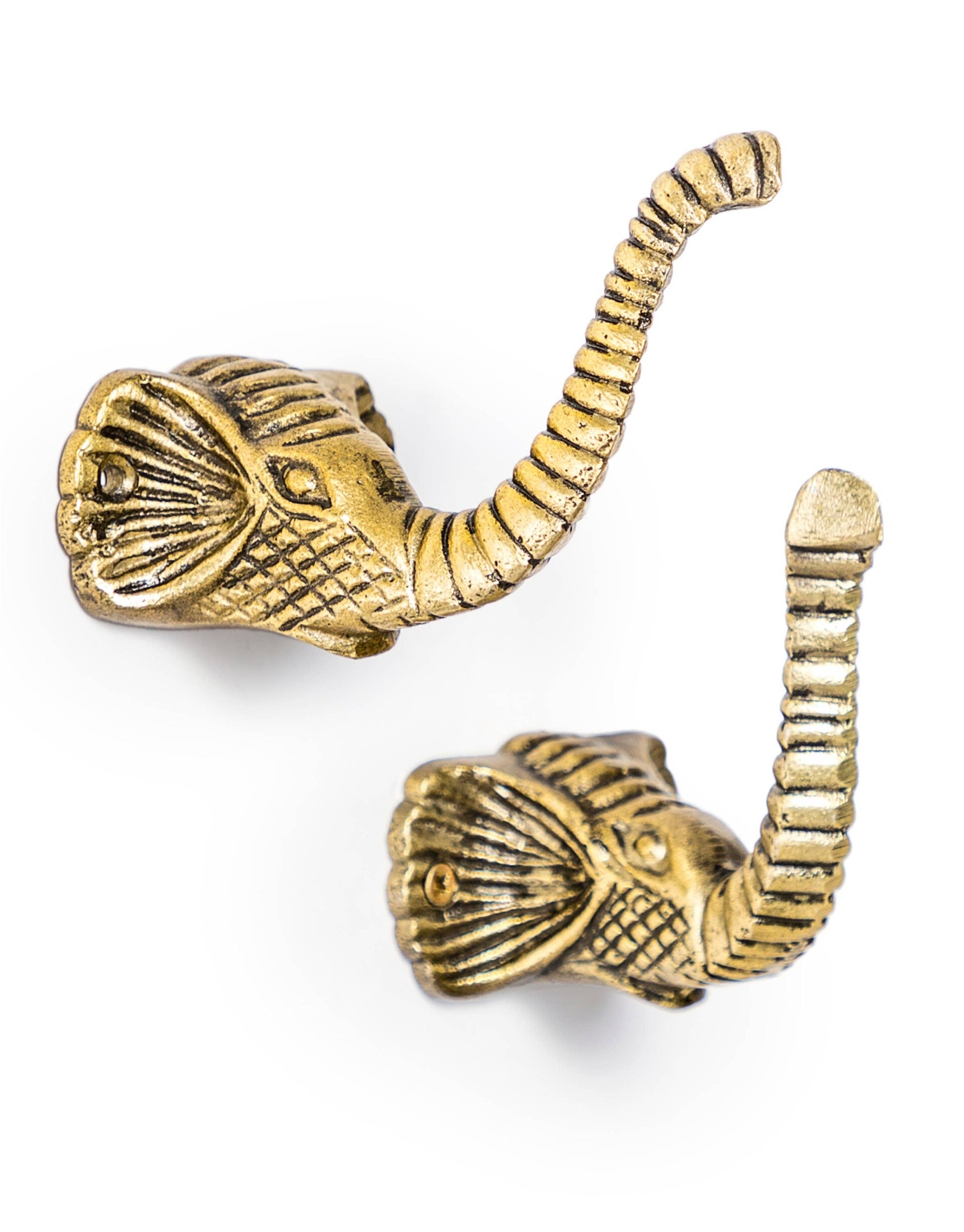Olifant Wandhaken Goud – Set van 2 Decoratieve Haken
