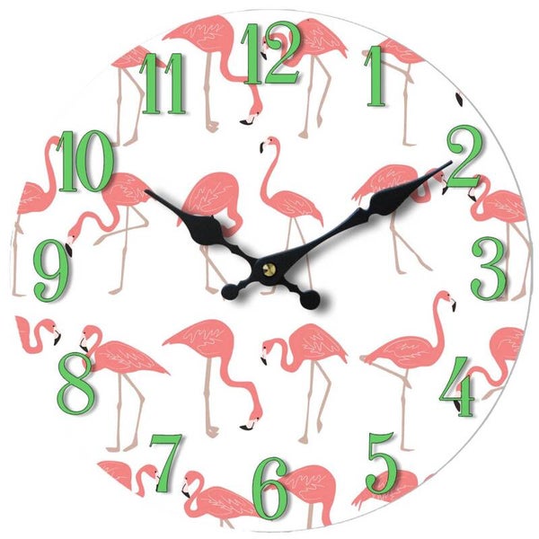 Wandklok Flamingo Parade – 33 cm