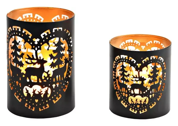 Windlicht | Bosdecor | Hert | Metaal | 2 stuks