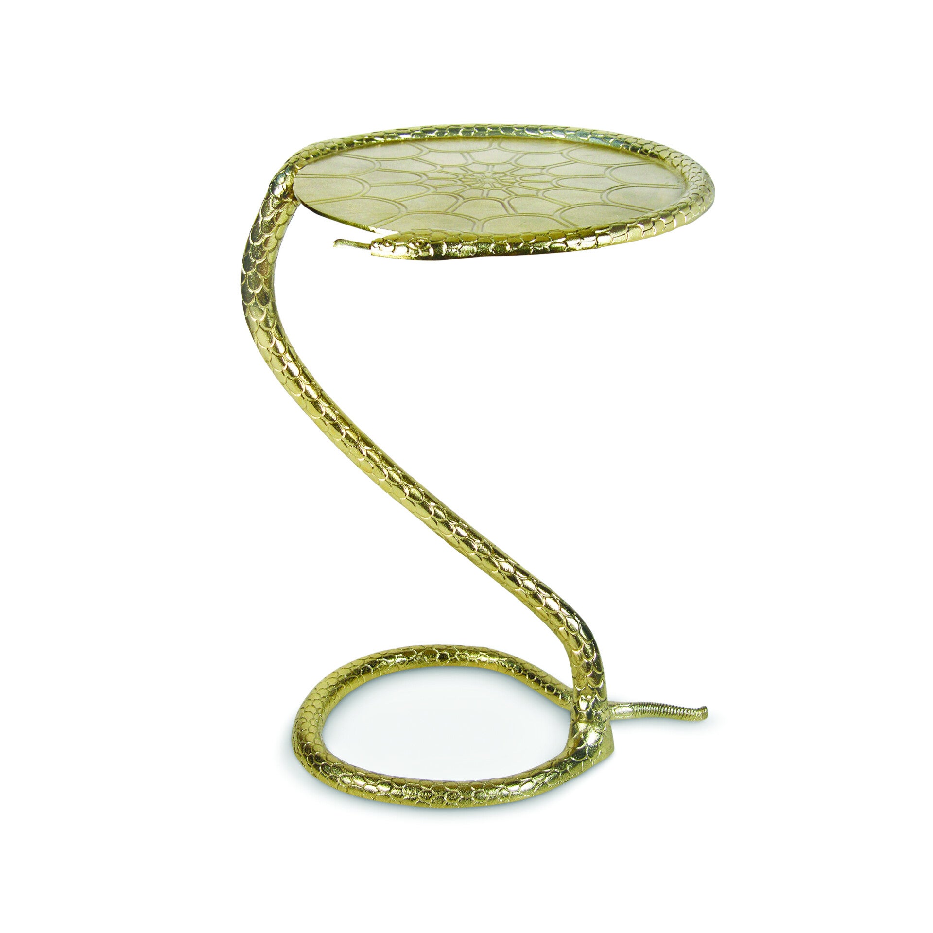 Bijzettafel | Slang | Python | Goud | &Klevering | Ø45 x 57cm | Metaal
