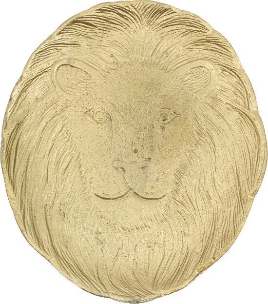 Schaal | Leeuw | Leeuwenkop | Goud | Metaal | 17cmx15cm