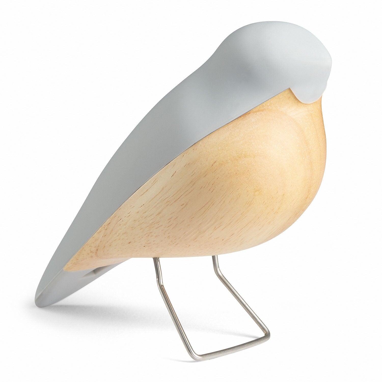 Design beeldje vogel 'The Nightingale, Cool Grey' in grijs