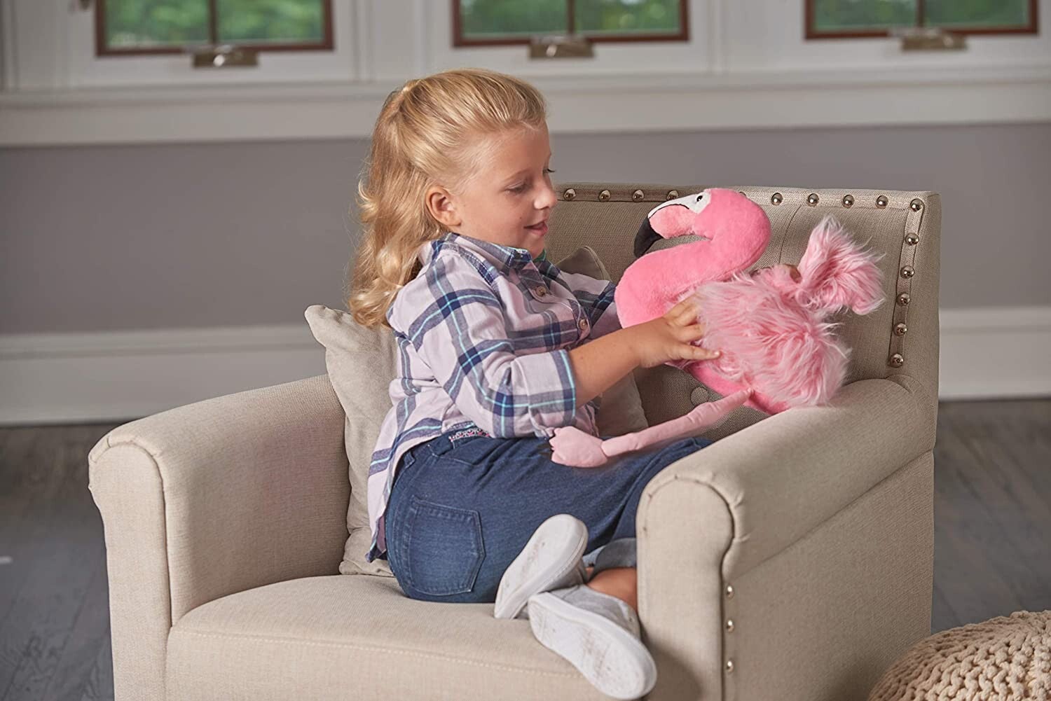 Flamingo knuffel 30cm