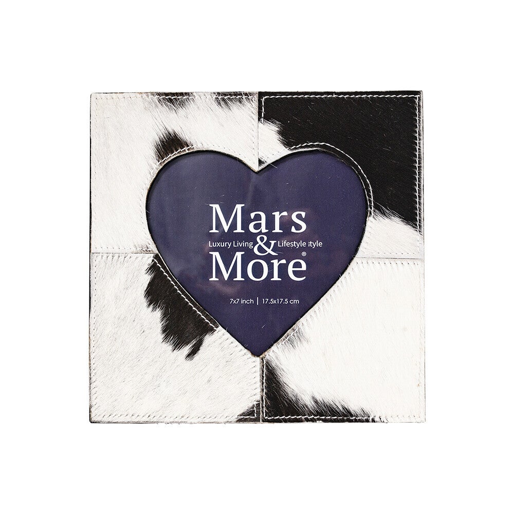 Fotolijst koe hart zwart/wit 23x23cm