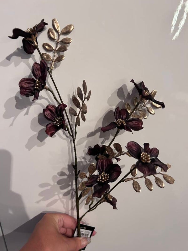 Zijdenbloem kornoelje bruin / goud (60cm)