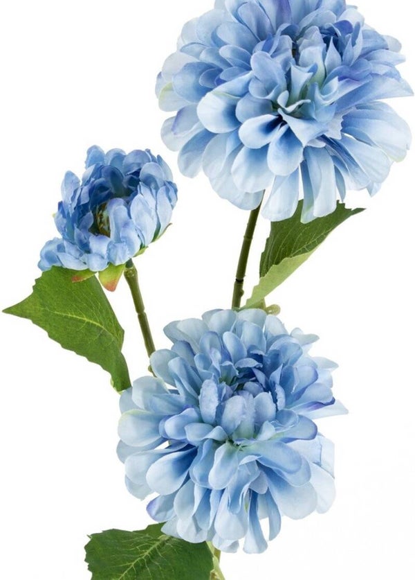 Zijdenbloem | Kunstbloem | Dahlia | Blauw | 75cm