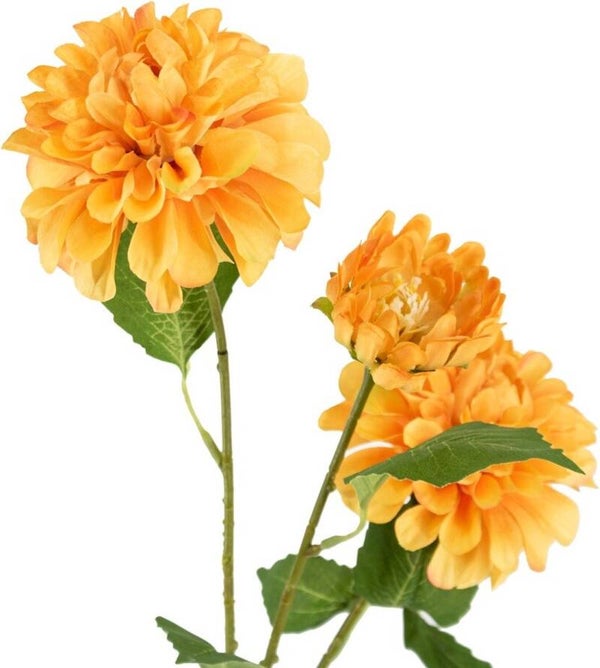 Zijdenbloem | Kunstbloem | Dahlia | Oranje | 75cm