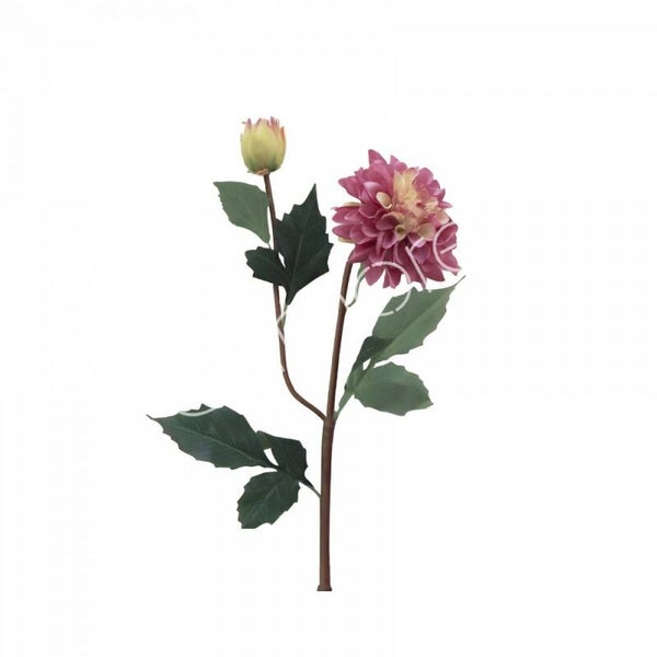 Zijdenbloem | Kunstbloem | Dahlia | Paars | Geel | Colmore | 80cm