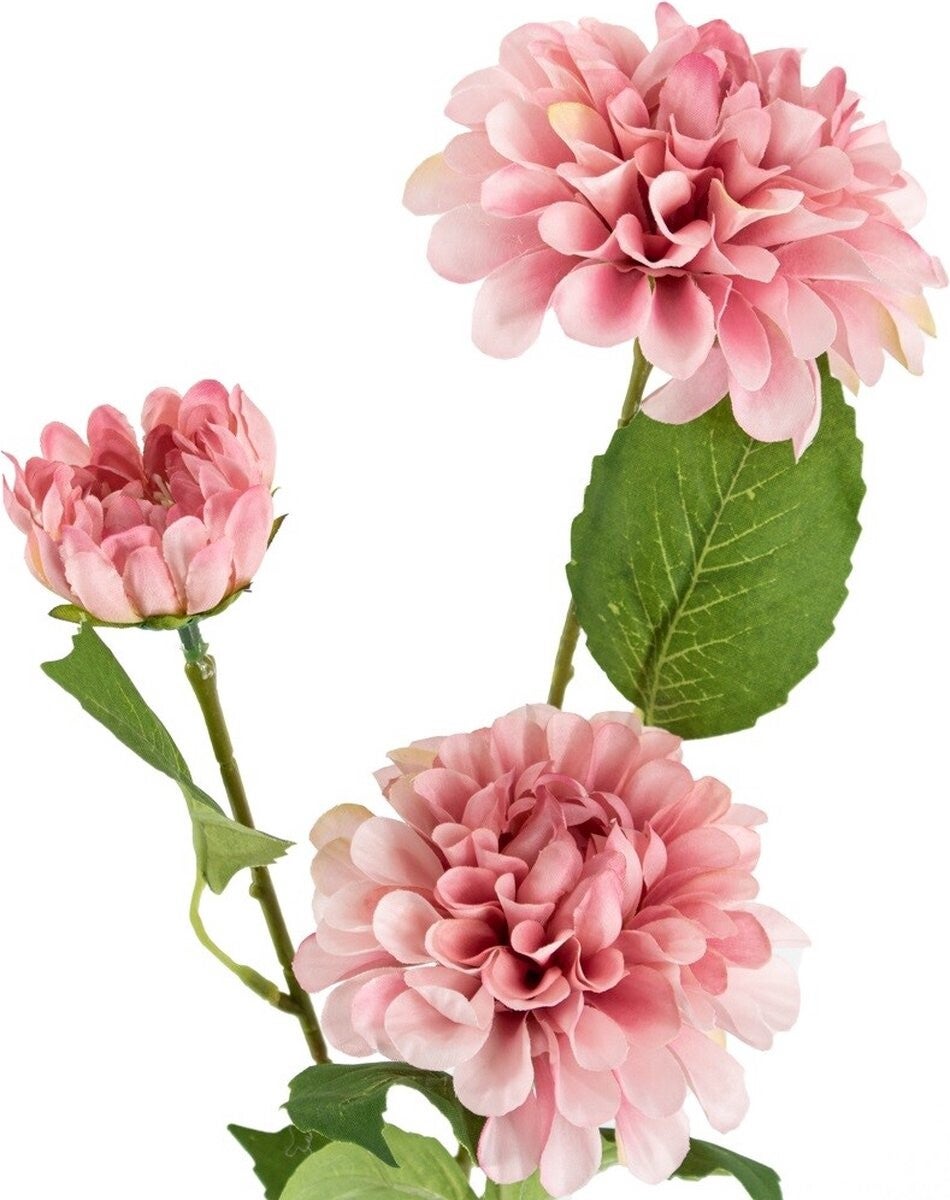 Zijdenbloem | Kunstbloem | Dahlia | Roze | 75cm