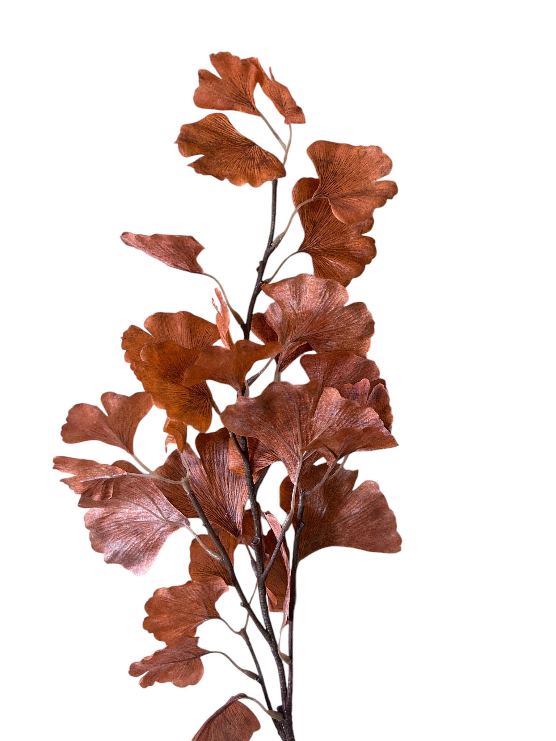 Zijdenbloem | Kunstbloem | Herfsttak | Gingko Spray | Oranje | 76cm