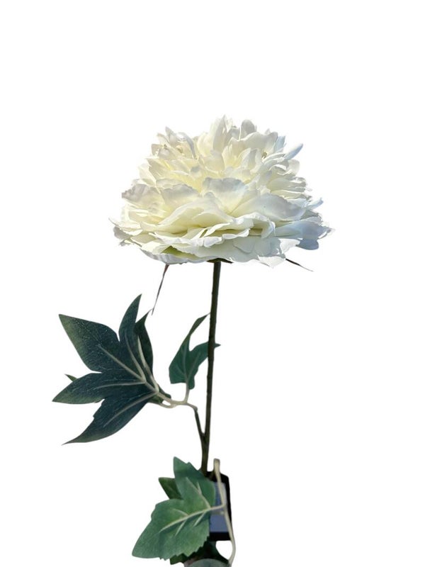 Zijdenbloem | Kunstbloem | Pioenroos | Wit | Colmore | 79cm