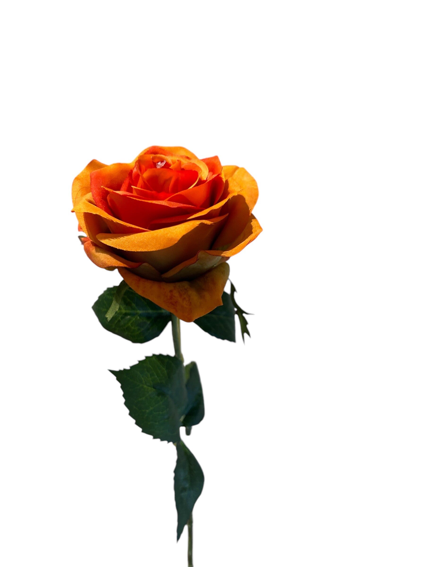 Zijdenbloem | Kunstbloem | Roos | Oranje | 55cm