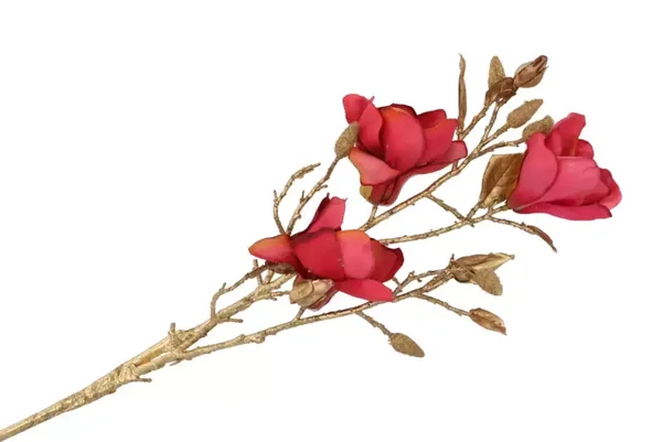 Zijdenbloem magnolia fuchsia met goud (77cm)