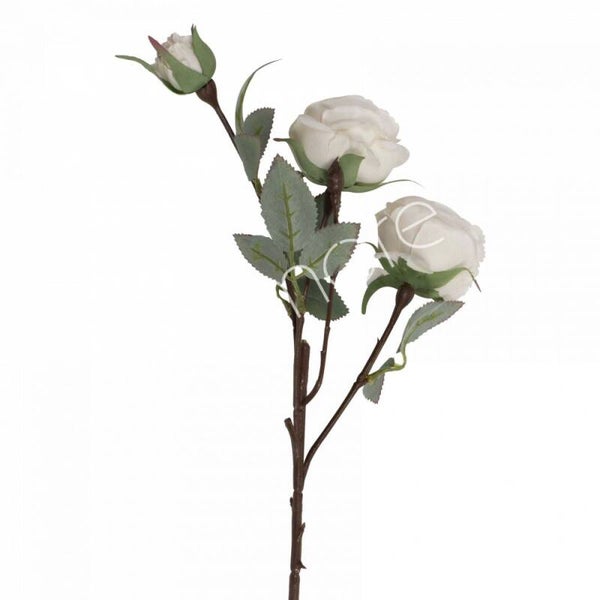 Zijdenbloem witte rozen (51cm)