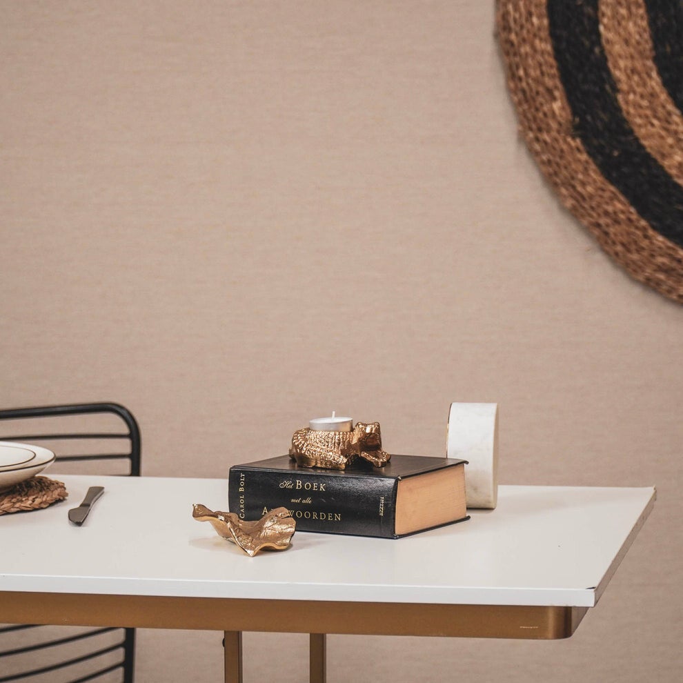 Theelichthouder | Krokodil | Goud | Housevitamin | Aluminium | 13x9,5x4cm