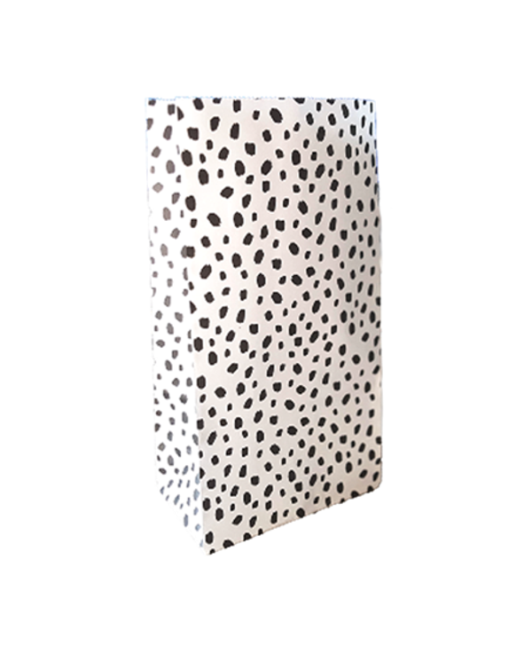 sale blokbodemzak wit met zwarte dots M 5 stuks