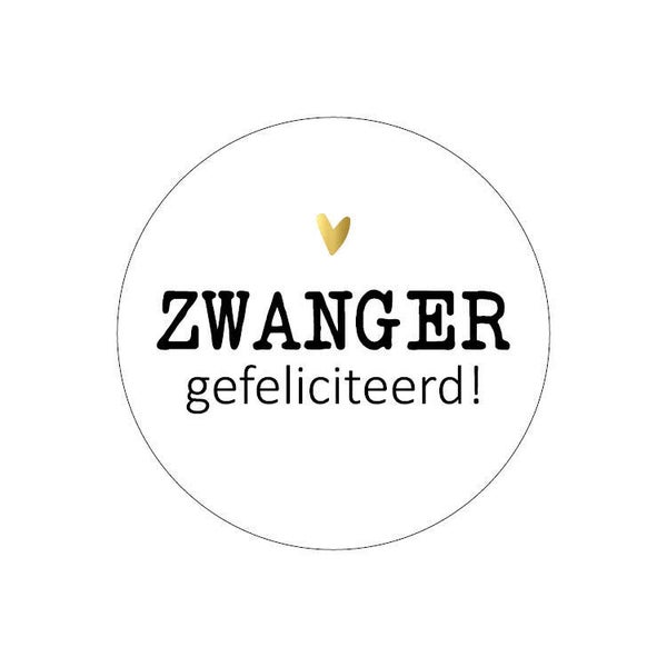 Sticker zwanger gefeliciteerd 40 mm