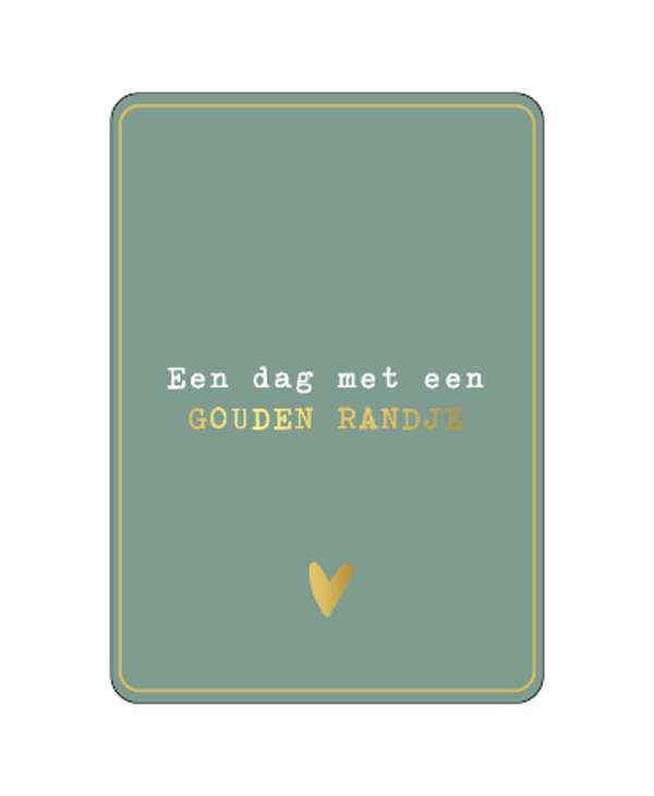 sale ansichtkaart een dag met een gouden randje
