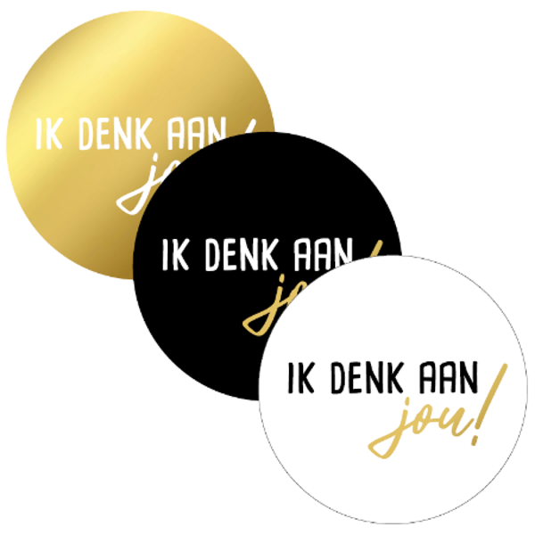 Sticker Ik denk aan jou 40mm (3 stuks)