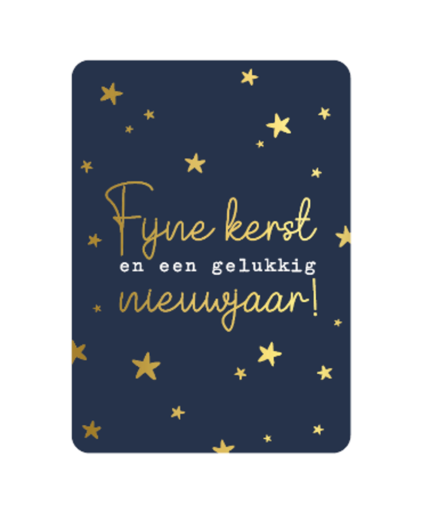 kerst ansichtkaart fijne kerst en een gelukkig nieuwjaar donkerblauw