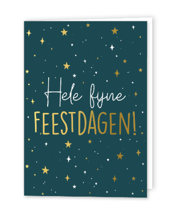 kerst wenskaart hele fijne feestdagen donker groen rechthoek