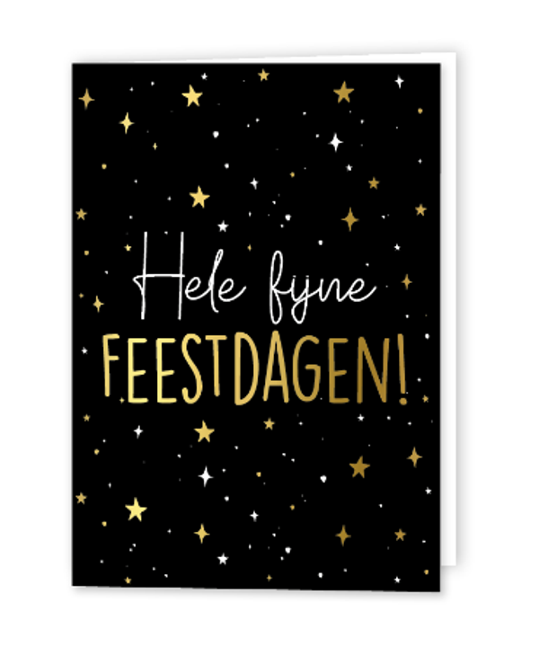 kerst wenskaart hele fijne feestdagen zwart rechthoek