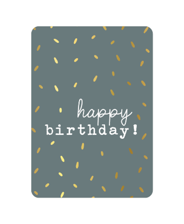 ansichtkaart happy birthday blauw