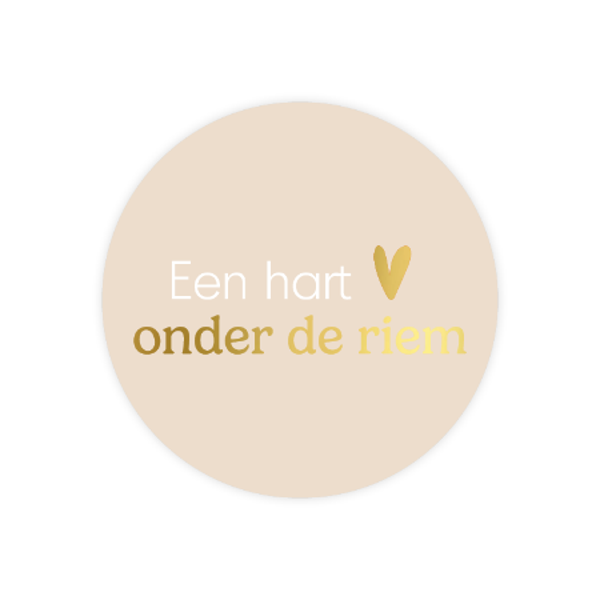 sticker een hart onder de riem 40mm