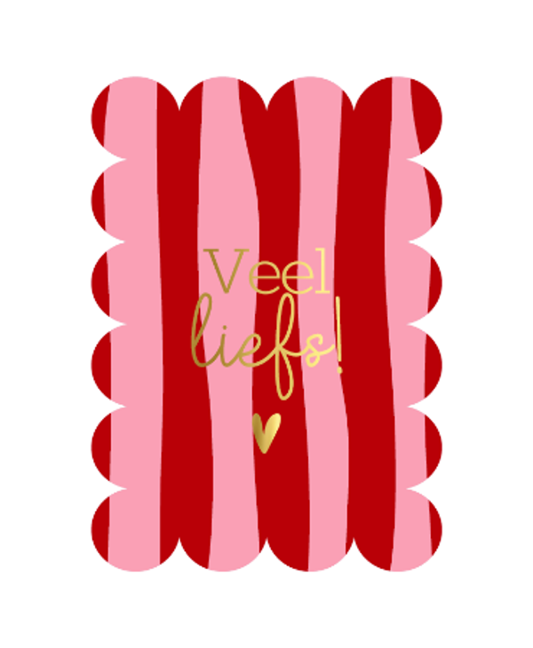 ansichtkaart veel liefs bubble rand