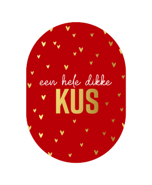 ansichtkaart een hele dikke kus ovaal