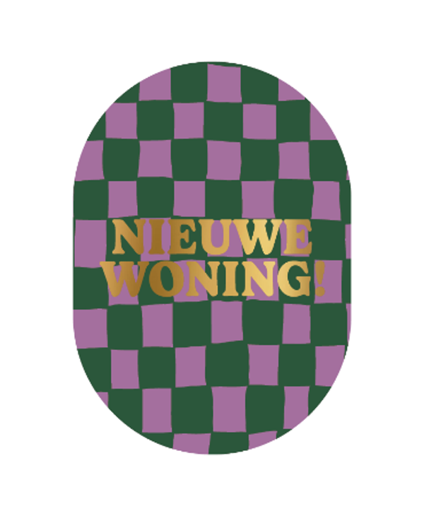 ansichtkaart nieuwe woning ovaal