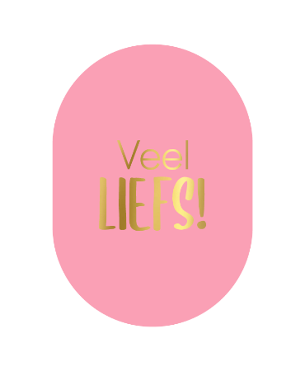 ansichtkaart veel liefs roze ovaal