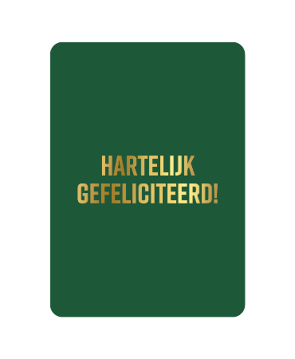 ansichtkaart hartelijk gefeliciteerd groen