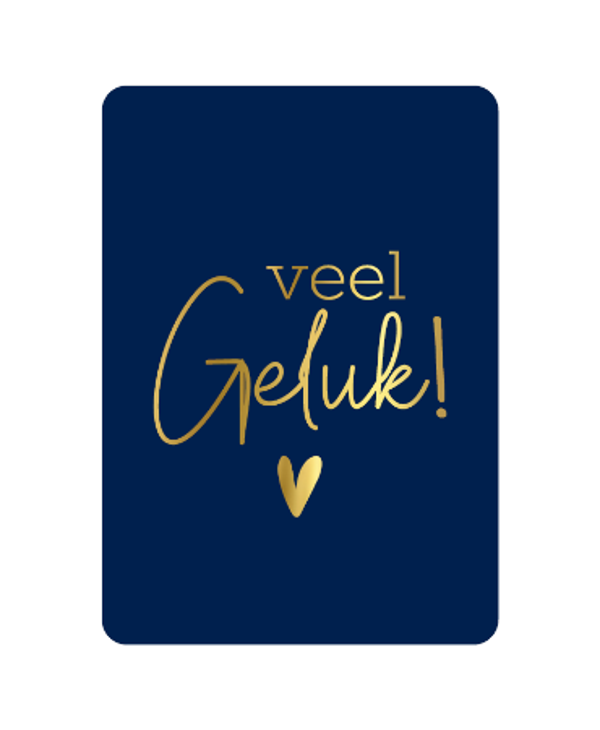 ansichtkaart veel geluk donkerblauw