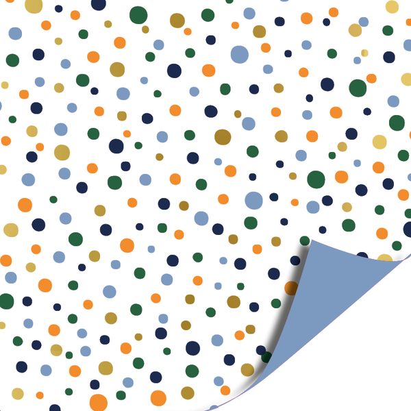 kadopapier confetti feest blauw dubbelzijdig